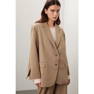 RE ONA Sz S Joey Oversized Light Brown Office Career Work Blazer Jacket Women’s